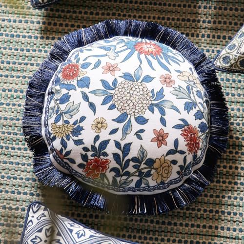 patdrea Vintage Chinoiserie Throw Pillow Cover,Diameter 16",Set of 2