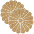ALPHA Living HOME 2-Pack Round Placemats, Glass Beads, Gold Silver, 13 Inch