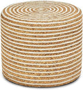 18'' Ottoman Pouf Natural Braided Poof Rustic Handweave Lounge Pouffe