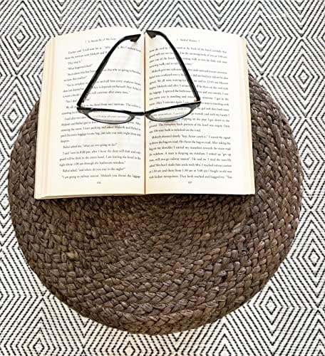 Pouf Ottoman 100% Jute Pouffe Natural Brown (16"x16"x16")