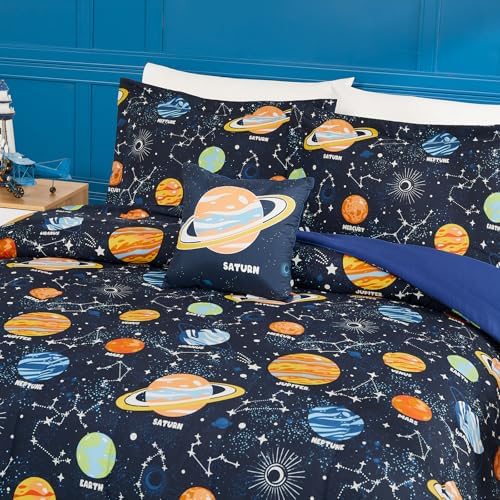 Twin Comforter Set for Boys-3 Pieces Planet Glow in the Dark Twin Bedding