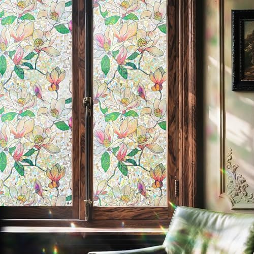 ADD.HERES Rainbow Window Privacy Film, Stained Glass Cling, 35.4" x 78.7"