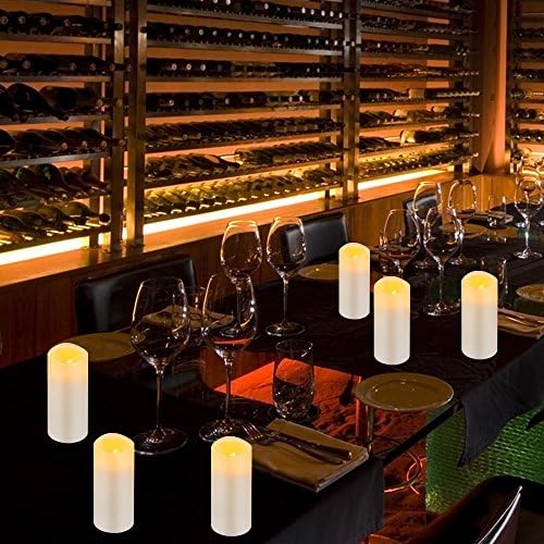 Vinkor Flameless Candles Battery Operated Candles Real Wax Pillar LED Candles with 10-Key Remote and Cycling 24 Hours Timer (Ivory Set of 12 （D2.2 X H 5"）)