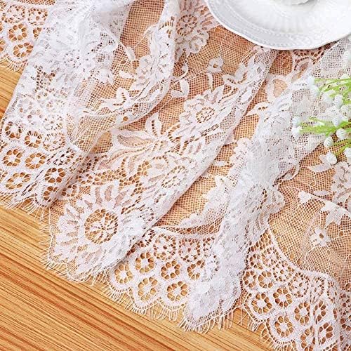 White Lace Tablecloth 60x120 Inch Rectangle Thanksgiving Table Cover Fabric