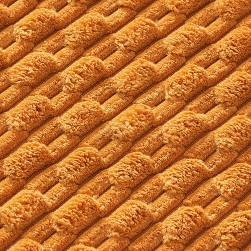 MIULEE Decorative Throw Pillow Covers 20x20 Fall Burnt Textured Corduroy