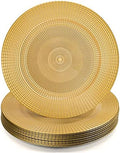 Hiceeden 12 Pack Gold Charger Plates for Dinner Plates, 13" Round Plastic Chain Shaped Charger Service Plates, Decorative Chargers Bulk for Table Setting, Wedding, Party, Event