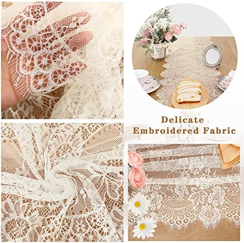 Lace Table Runners Farmhouse Chic Runner 14x120 Inch Rustic Wedding Ivory
