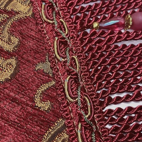 Loom and Mill Luxury Vintage Chenille Table Runner 72 Inches Long, Red