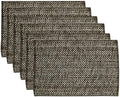 Sweet Home Collection 100% Cotton Placemats for Dining Room Rectangle Two Tone Woven Fabric 13" x 19" Soft Durable Table Mat Set, Set of 6, Chocolate