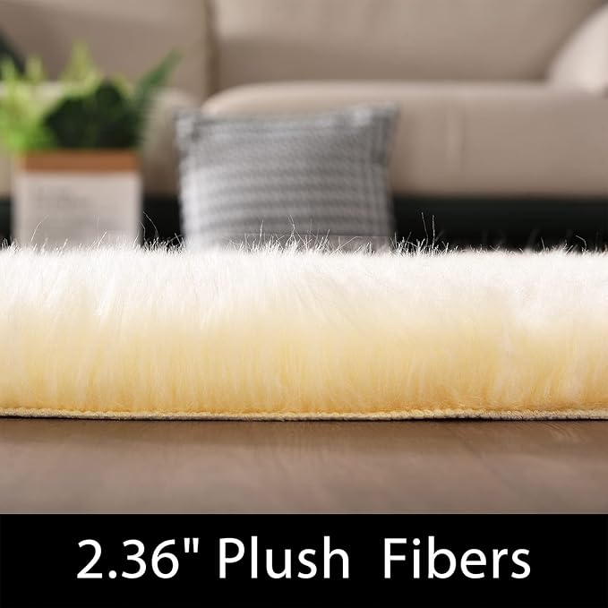 Latepis Yellow Fluffy Circle Rugs - Image 2