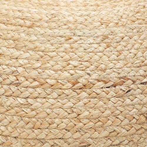· REDEARTH · Jute Circular Pouf Ottoman Foot Stool - Jute Natural, Set of 2