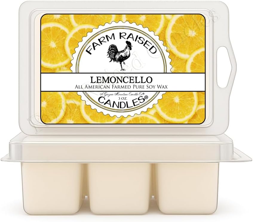 Lemon Sugar Wax Melts 2 Pack, Limoncello-Inspired Lemon Scented Soy Wax Cubes for Warmers