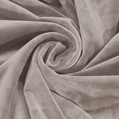 MIFXIN 2-Piece Velvet Tub Chair Covers with Cushion Cover Stretch Soft Removable Tub Chair Slipcovers Armchair Sofa Couch Furniture Protector for Living Room Club Bar Counter (Light Tan)