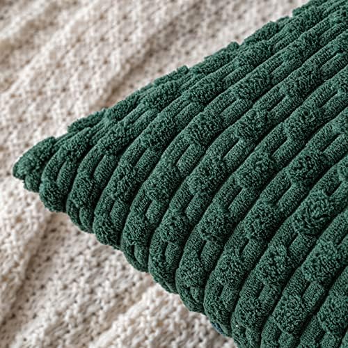 MIULEE Christmas Decorative Throw Pillow Covers 18x18 Dark Green Textured