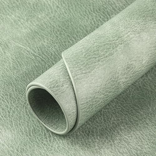 ADRIMER Fall Placemats Set of 8, Heat Resistant Faux Leather, Green