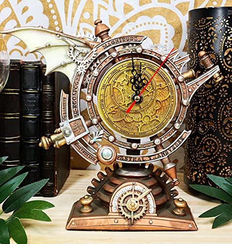 Ebros Steampunk Industrial Celestial Intergalactic Stormgrave Chronometer with Painted Clockwork and Gearwork Decorative Table Clock Figurine 11" H Sci Fi Desktop Mantel Shelf Time Clocks