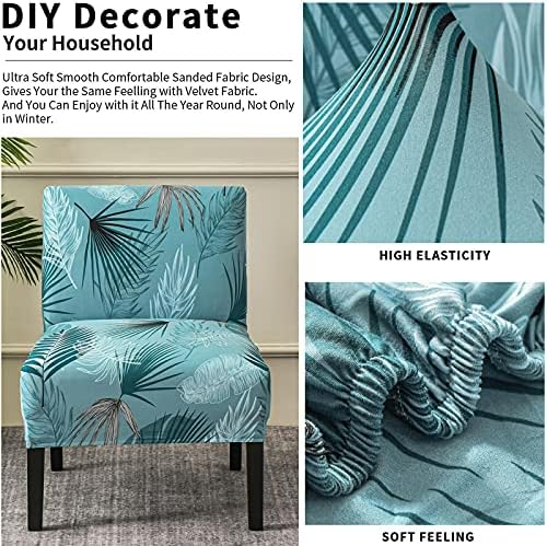 Eco-Ancheng Armless Chair Slipcover Removable Armless Accent Chairs Covers Washable Armless Slipper Chair Slipcover Printed Armless Chair Furniture Protector Covers for Living Dining Room Hotel