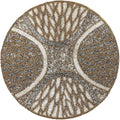 CLEENTABLE Brown Grey Round Beaded Placemats, Set of 2