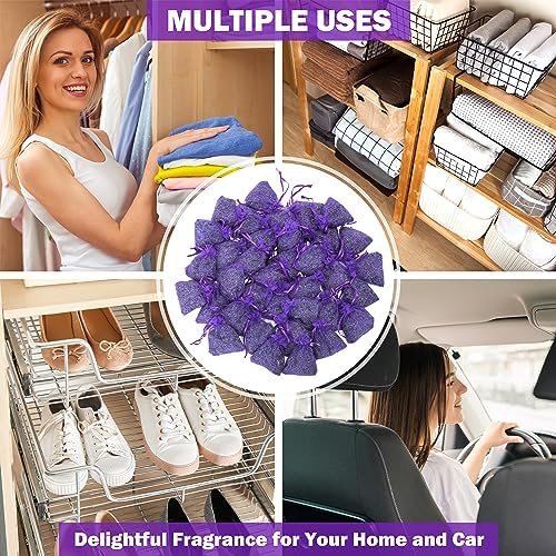 Lavande Sur Terre French Lavender Sachets for Drawers and Closets Fresh Scents, Set of 36, Home Fragrance Sachet for Closets and Drawers, Purple, LV-C-36-1