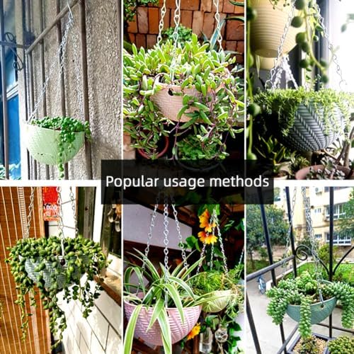 YINGFENG 197 Inch DIY Silver Hanging Basket Chains, Adjustable Length, Decorative Metal Chain with Hooks for Hanging Bird Feeders, Planters, Ornaments