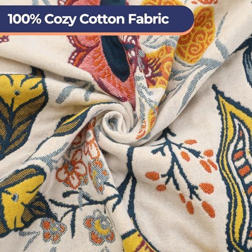 100% Cotton Boho Throw Blanket for Bed Couch Travel 60"x80"