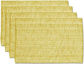 Sweet Home Collection 100% Cotton Placemats for Dining Room Rectangle Two Tone Woven Fabric 13" x 19" Soft Durable Table Mat Set, Set of 4, Gold