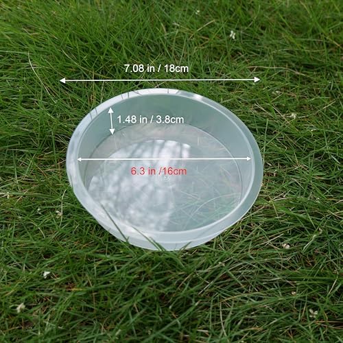 2pcs Plastic Round Bird Feeders Bowls, Wild Birds Seed Feeder Tray Bird Bath Water Bowls Accessories for Feeding Station Tray Perfect for attracting Birds