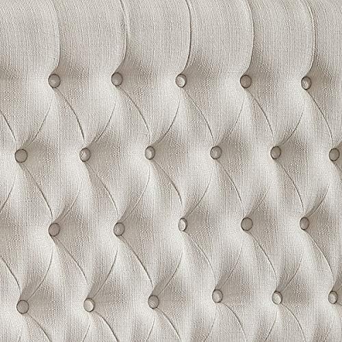 24KF Upholstered Tufted Button Linen Fabric Headboard,Comfortable Fashional Headboard King/CA King Size,Ivory