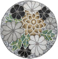 Beaded Placemats for Dining Table Grey Multi - Measure 13 Inches Flower Beaded Placemats Round for Gathering, Christmas, Thanksgiving - Occasional Decoration and Family Parties Celebrations