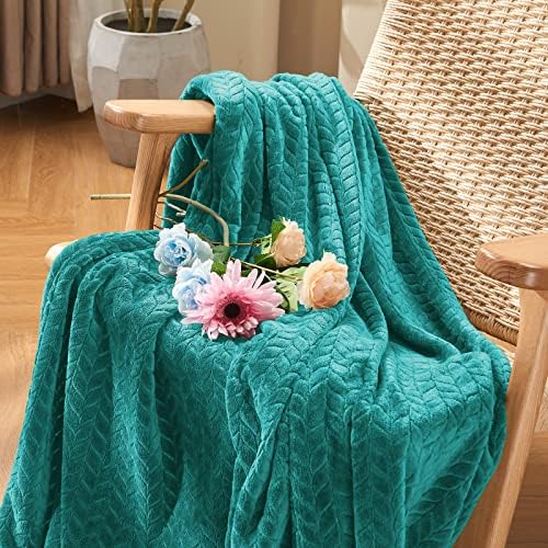 inhand Fleece Throw Blanket, Super Soft Fuzzy Blanket for Couch Sofa Bed Office, Cozy Plush Fleece Blanket Throw Size, Washable Lightweight Flannel Blankets Throw for All Season(50”x60”,Teal)