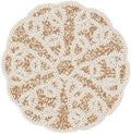 CLEENTABLE Gold Round Beaded Placemat, 13 in, Dining Table Mat