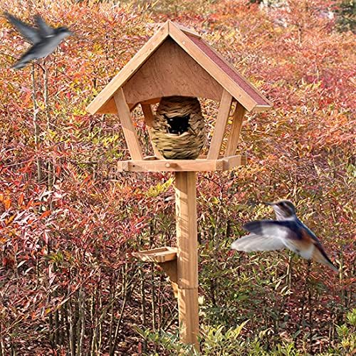 GUTE Hummingbird Houses 2Pcs Hand Woven Grass Hanging Bird Nest
