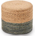 18'' Boho Ottoman Pouf Natural Water Hyacinth Rustic Handmade Lounge Pouffe
