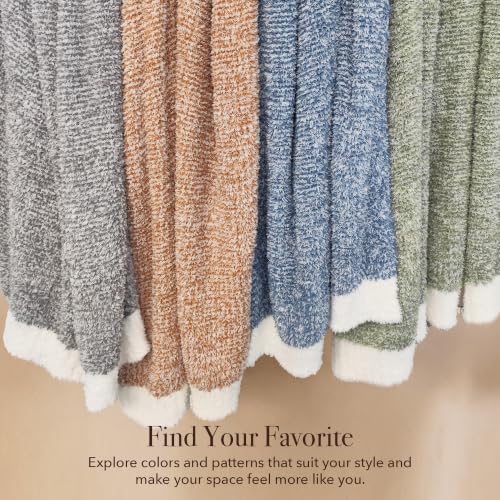 Monbix Soft Throw Blanket for Couch-Cozy Reversible Knitted Blankets