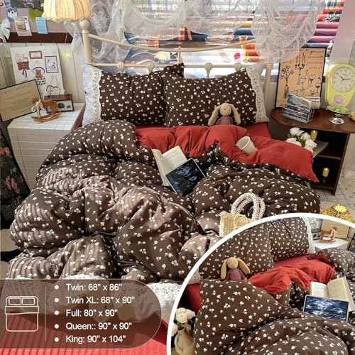 Cottagecore Full Size Duvet Cover Set with 2 Pillowcases,80"×90"