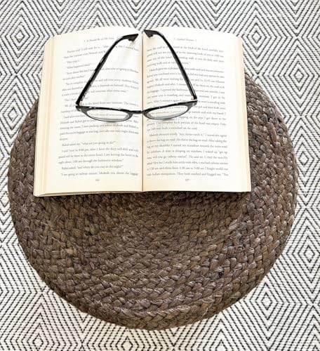 Pouf Ottoman 100% Jute Pouffe Natural Brown (18"x18"x12")
