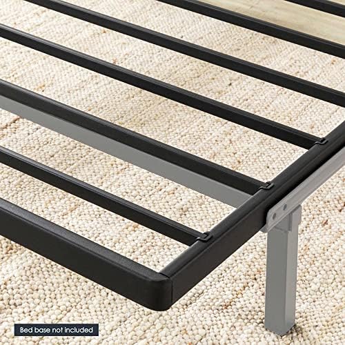 Mellow 1.6 Inch Metal Bunkie Board Mattress Support for Bed Frames, Box Spring or Bed Slat Replacement, Easy Assembly, Twin, Black
