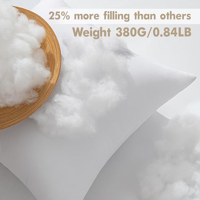 MIULEE 16x16 Pillow Inserts 4 Pack, 100% Virgin Fiber Filling Throw Pillows | - Image 3