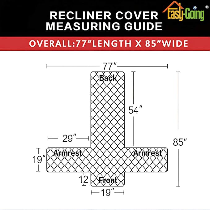 Easy-Going Reversible Couch Cover, Recliner 19 in, Chocolate/Ivory | Machine - Image 5