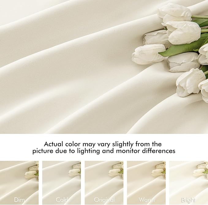 MIULEE Birch Back Tab Blackout Curtains 52x90 Inch Long 2 Panels Set | Rod - Image 8