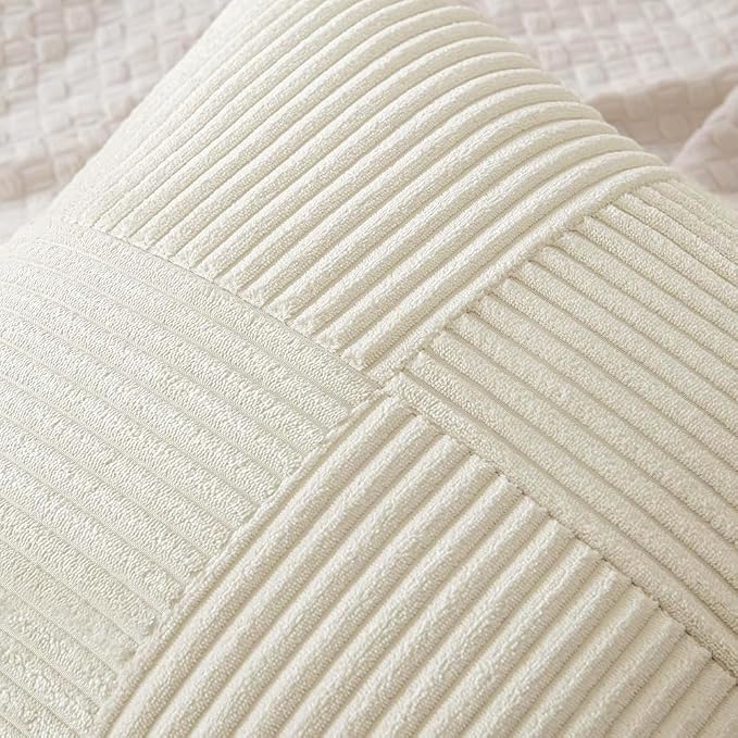 MIULEE Cream White Decorative Lumbar Throw Pillow Covers 14x24 Inch 2 Pack | - Image 2