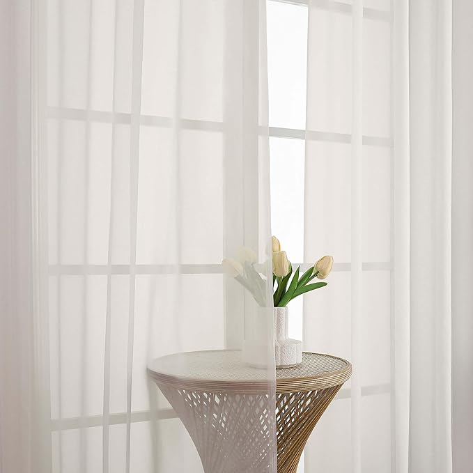Ivory Sheer Curtains 108 Inches Long - Image 6