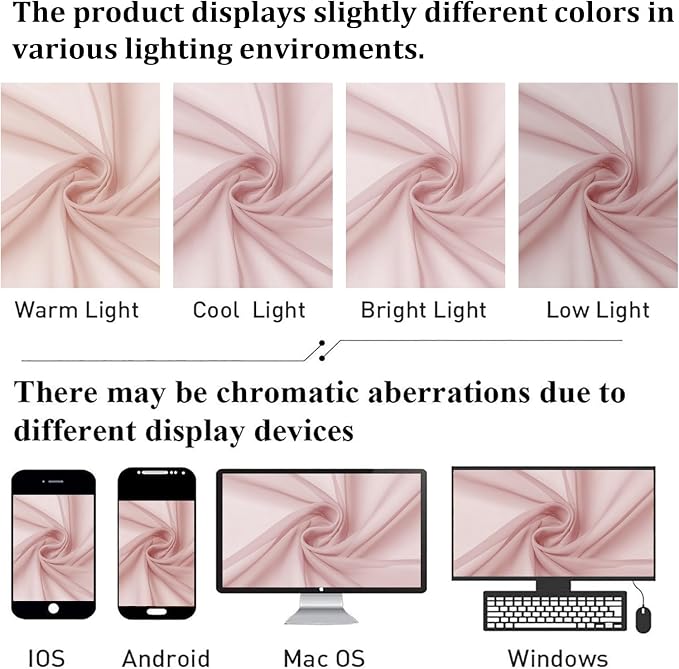 Blush Pink Sheer Curtains 84 Inches Long 2 Panels Set, Light Filtering Window - Image 7