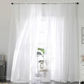 Extra Long White Sheer Curtains 144 inch 2 Panels Set, Translucent Backdrop by OWENIE