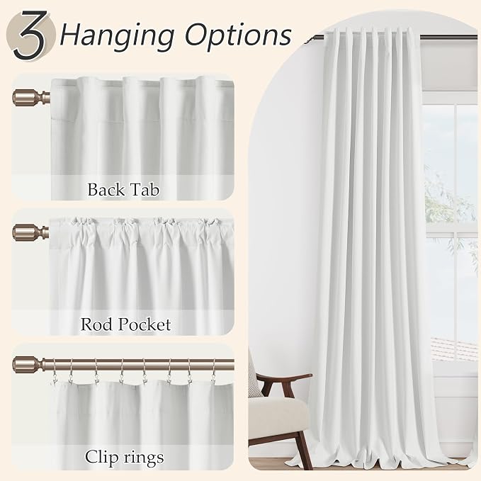 100% Blackout Extra Wide 100 Inch Linen High Ceiling 10FT Curtains 120 Inches - Image 6