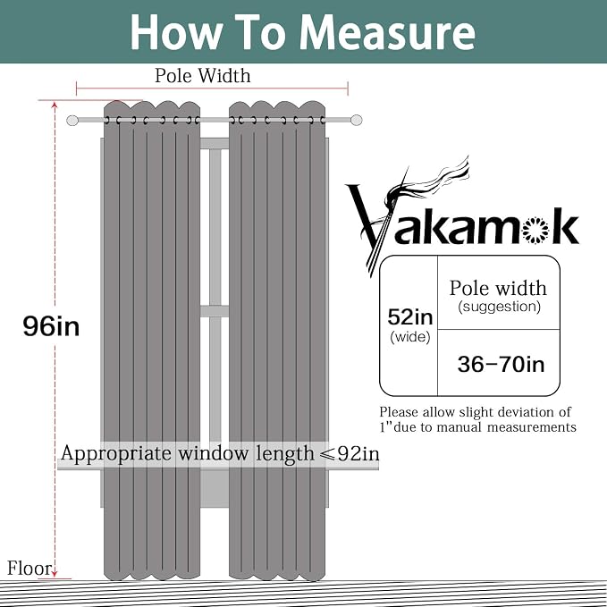 Yakamok Room Darkening Curtains 52x96 inch Length Aqua-Living Room | 2 panels - Image 7