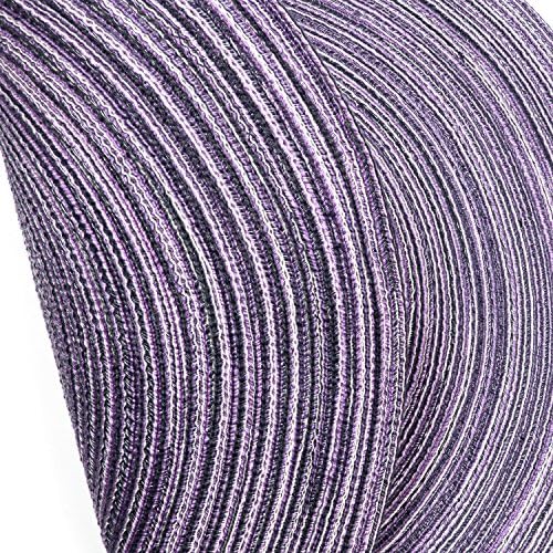 SHACOS Round Braided Placemats Set of 6 Round Placemats Cotton Blend Fabric Table Mats for Wedding Party (Light Purple, 6)