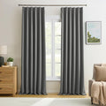 Grey Pinch Pleat Curtains & Drapes 108 Inches Long 2 Panels Set, Sound by KEQIAOSUOCAI