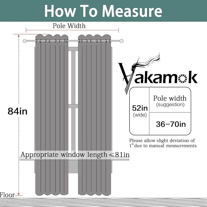 Yakamok Light Sage 100% Blackout Curtains 84 Inches Long 52" Wide, 2 Panels | - Image 7