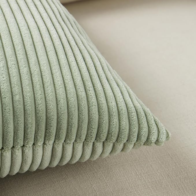 Fancy Homi 2 Packs Sage Green Decorative Throw Pillow Covers 22x22 Inch - Image 5